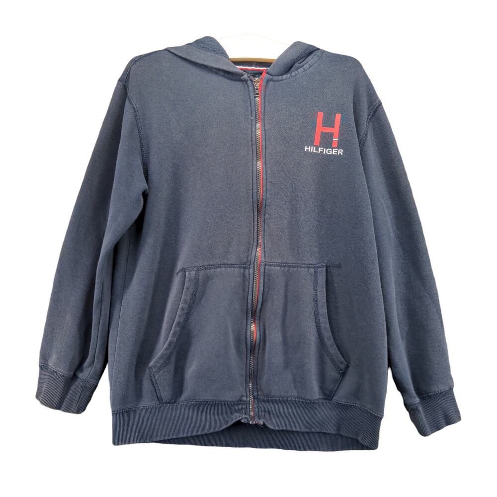 Tommy Hilfiger Womens Full Zip Hoodie Size XL (20) Blue Graphic Logo